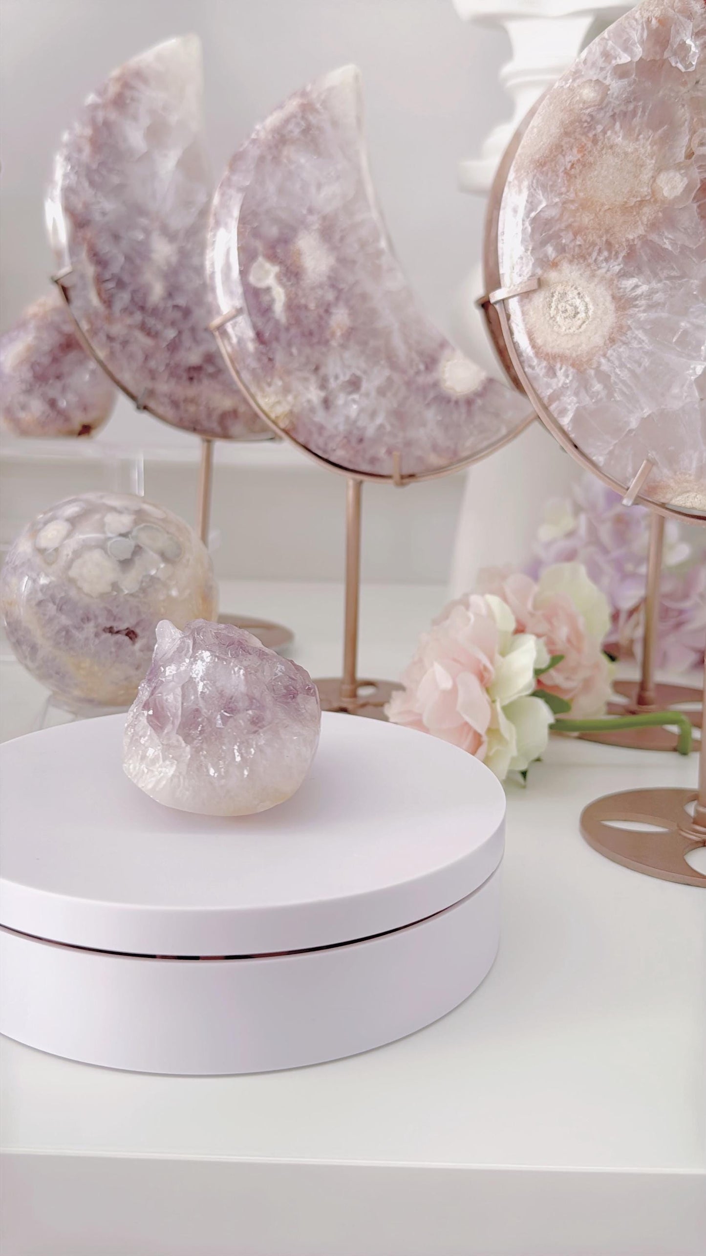 Druzy Pink Purple Flower Agate Freeform