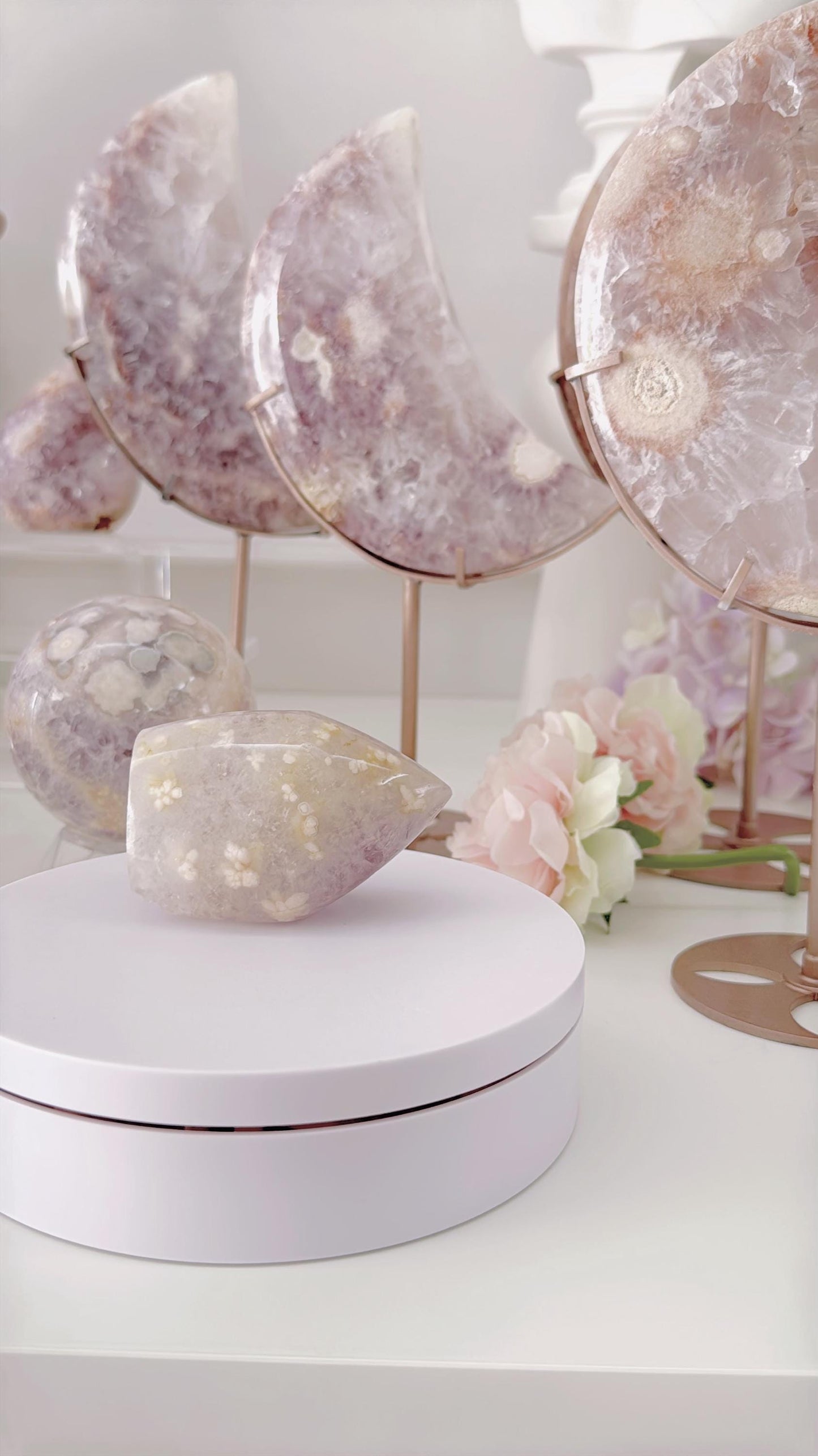 Druzy Pink Purple Flower Agate Freeform