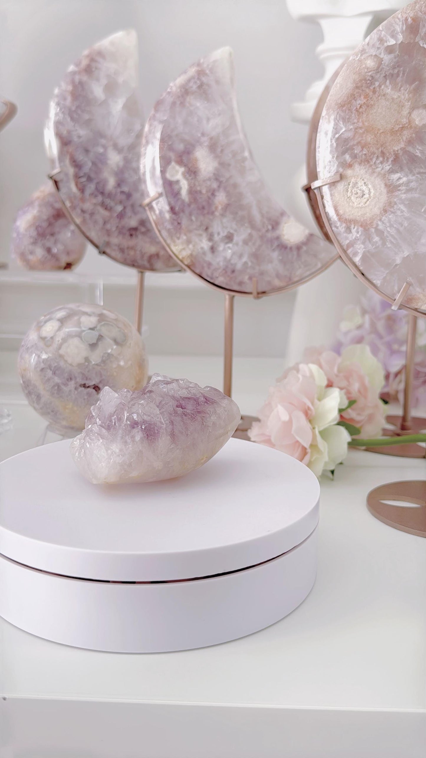 Druzy Pink Purple Flower Agate Freeform