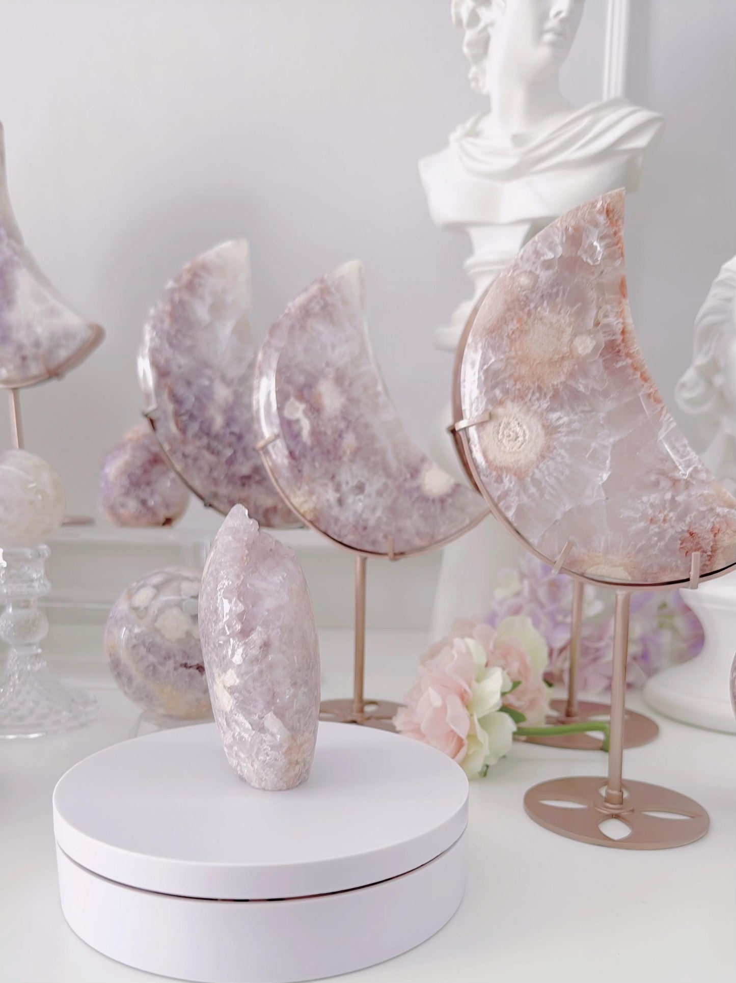 Druzy Pink Purple Flower Agate Freeform