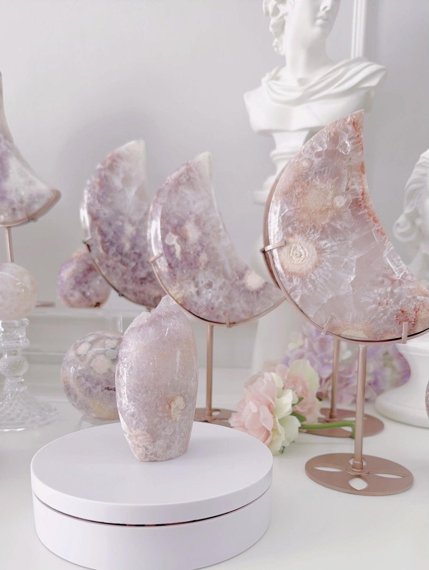 Druzy Pink Purple Flower Agate Freeform