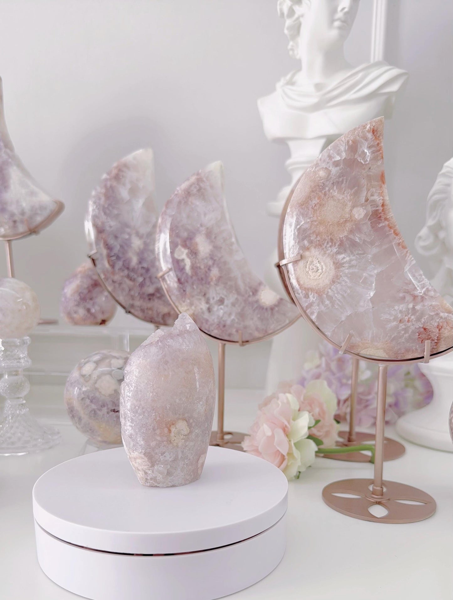 Druzy Pink Purple Flower Agate Freeform