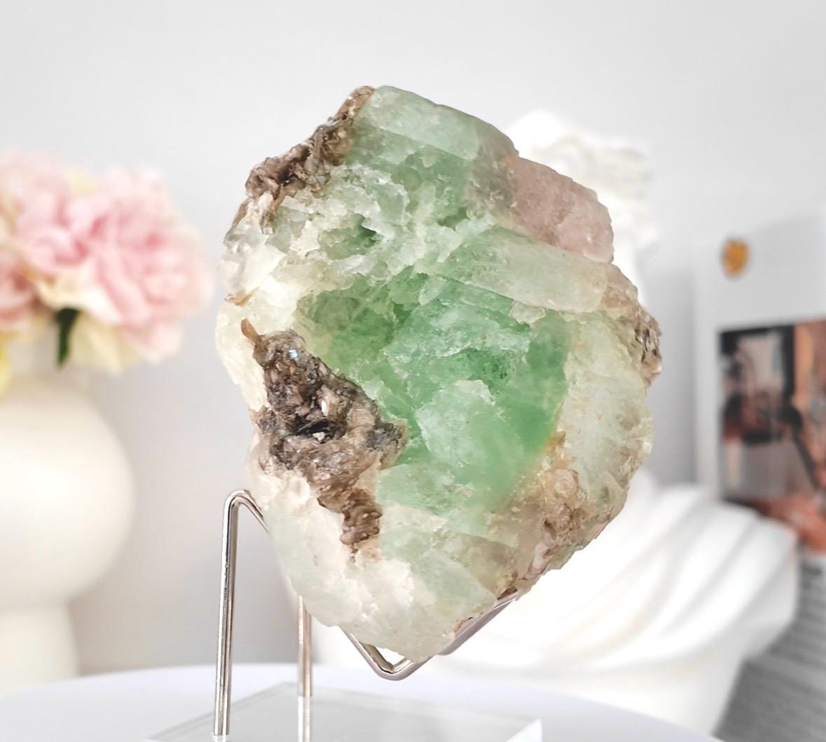 Bi-Colour Fluorite with Muscovite from Pakistan