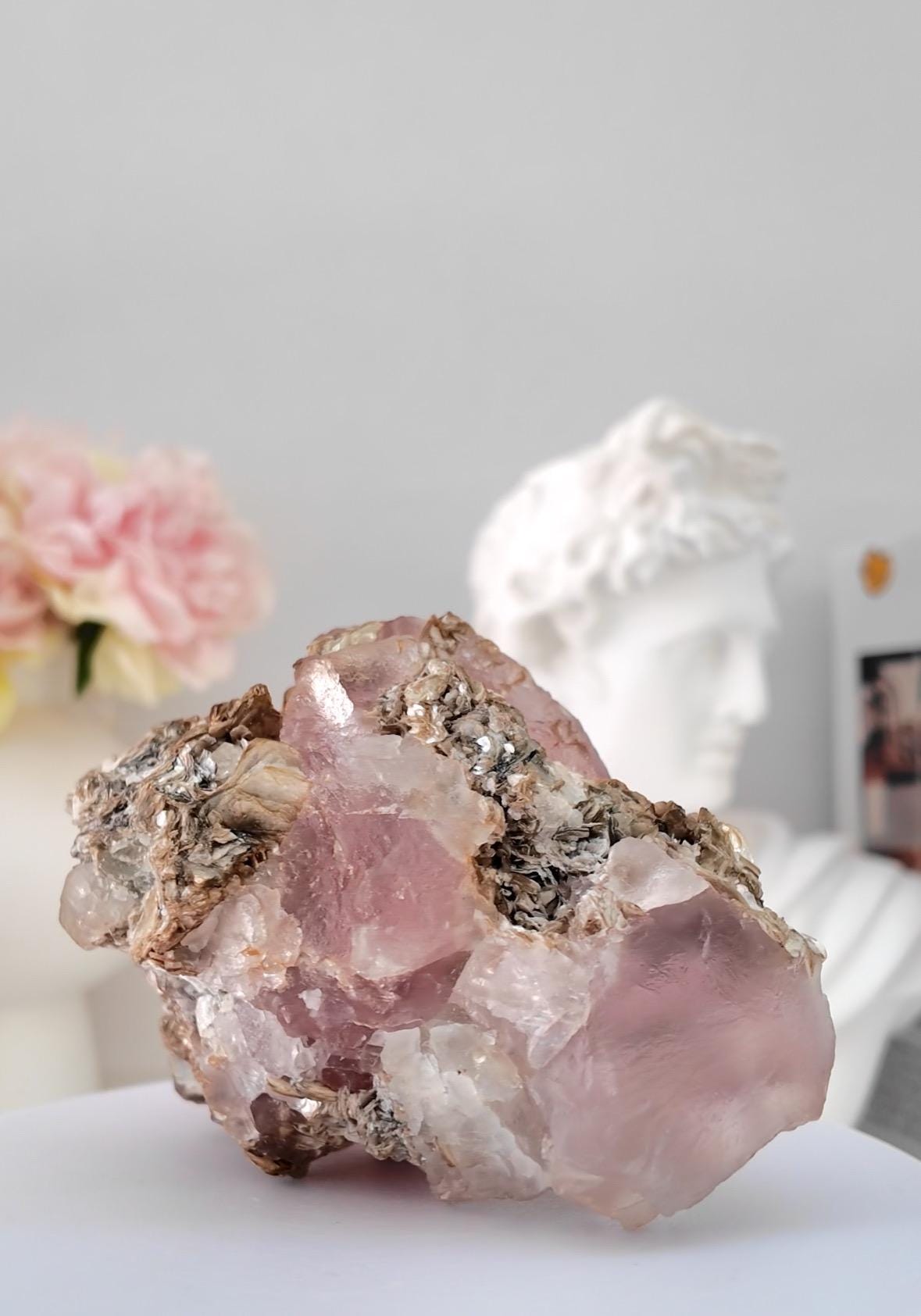 Bi-Colour Fluorite with Muscovite from Pakistan