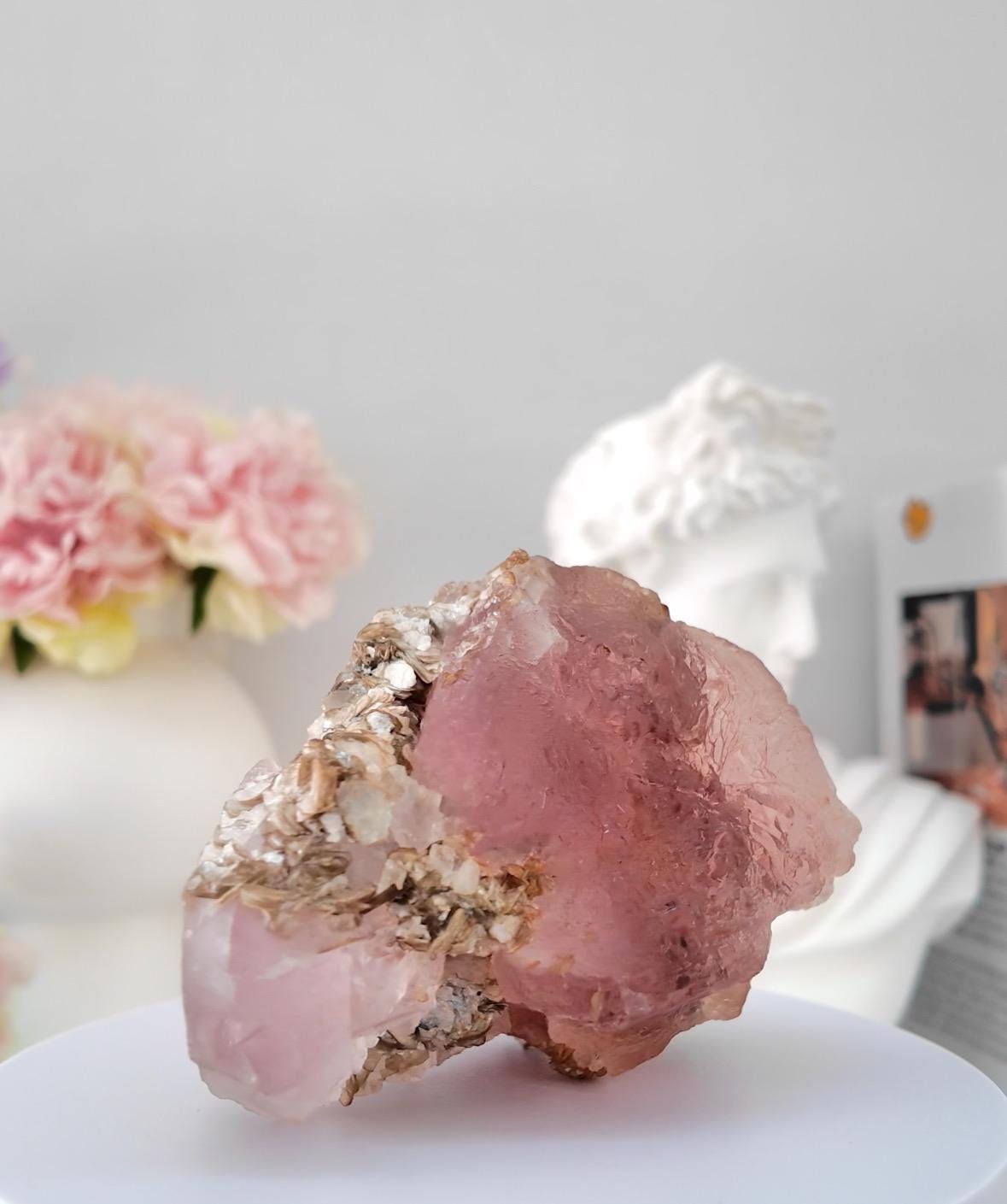 Bi-Colour Fluorite with Muscovite from Pakistan