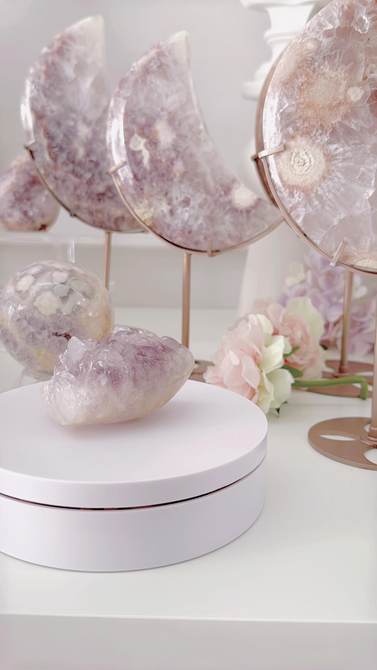 Druzy Pink Purple Flower Agate Freeform