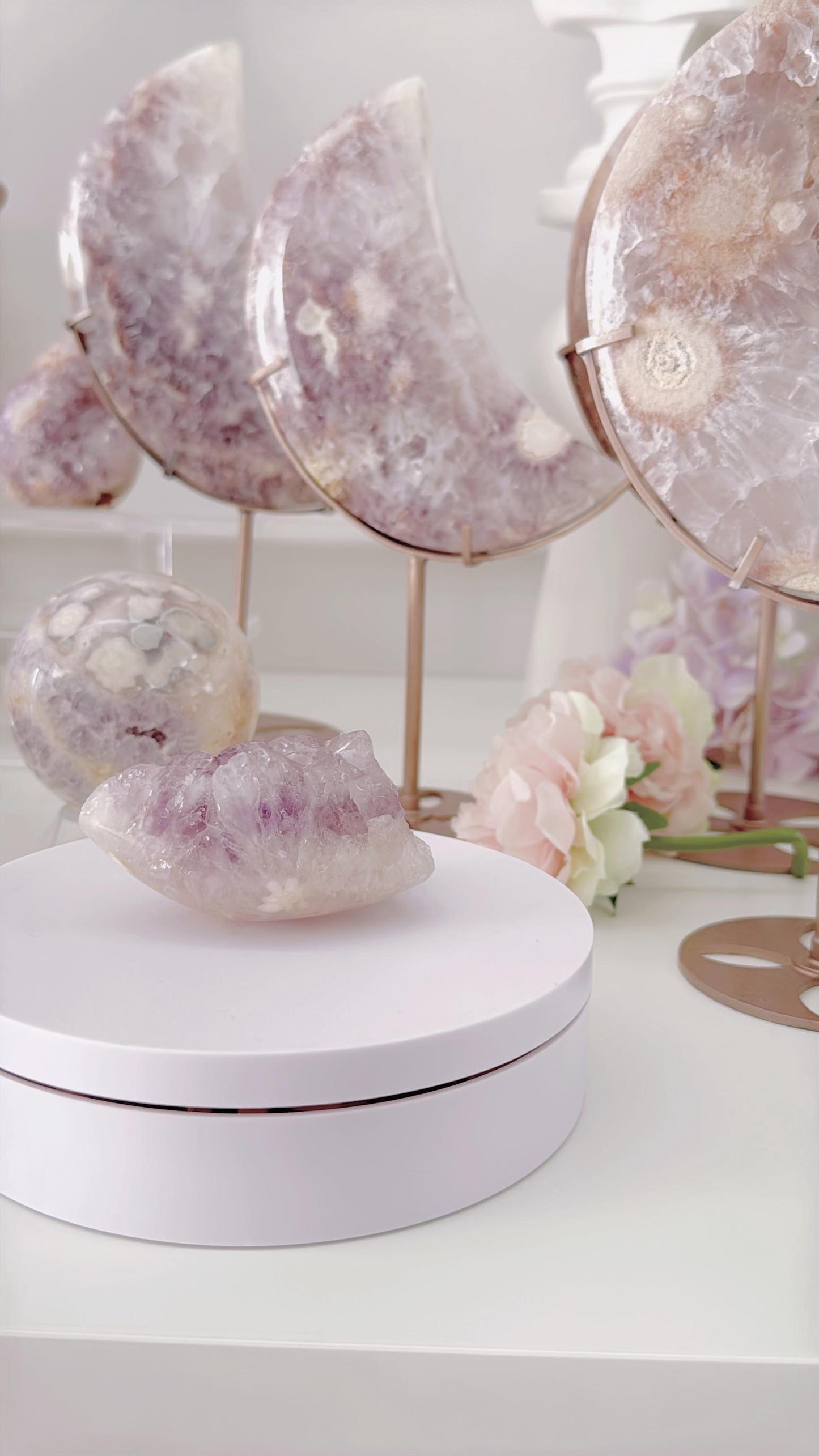 Druzy Pink Purple Flower Agate Freeform