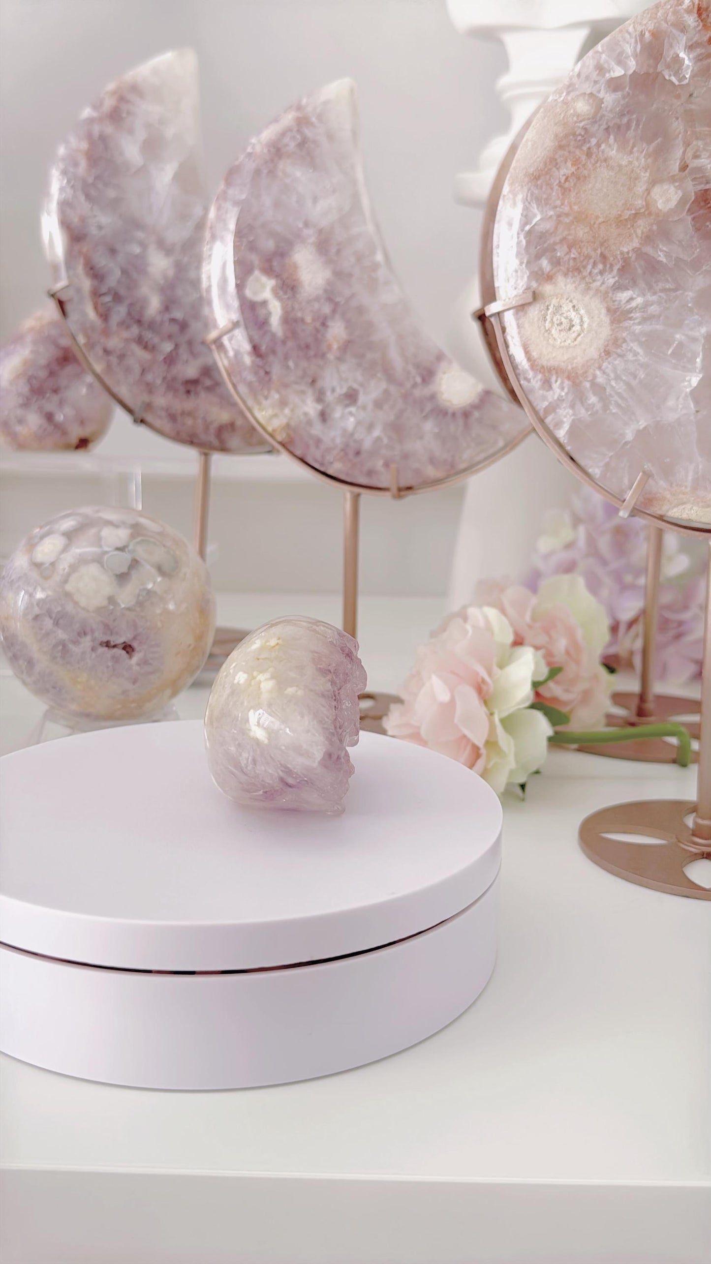 Druzy Pink Purple Flower Agate Freeform