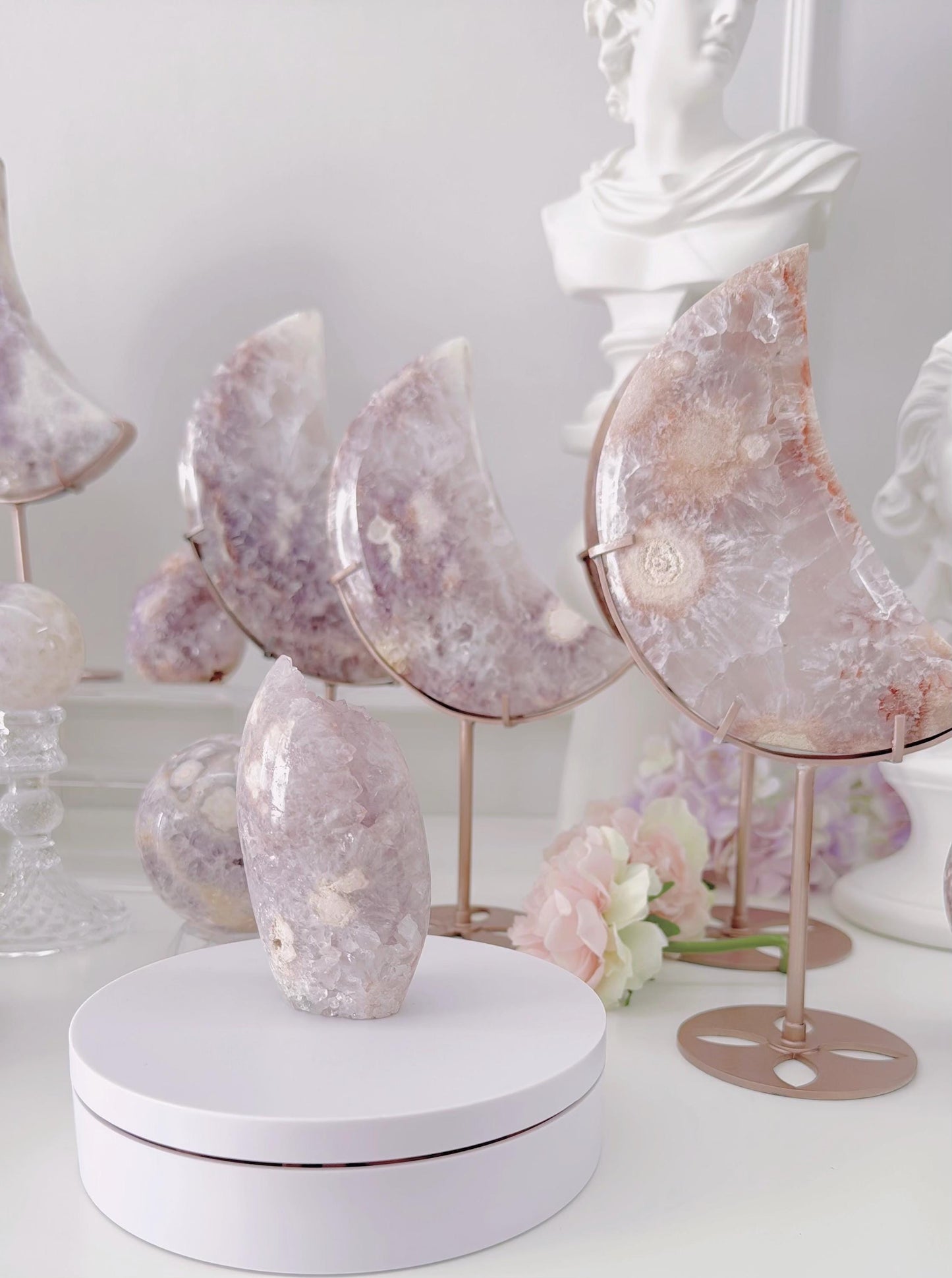 Druzy Pink Purple Flower Agate Freeform