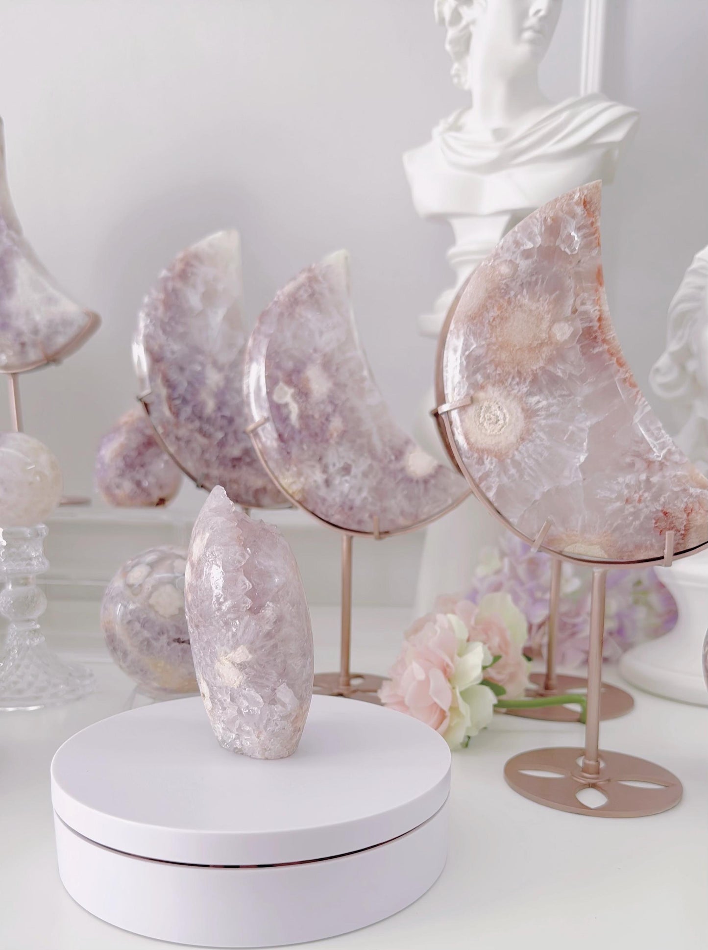 Druzy Pink Purple Flower Agate Freeform