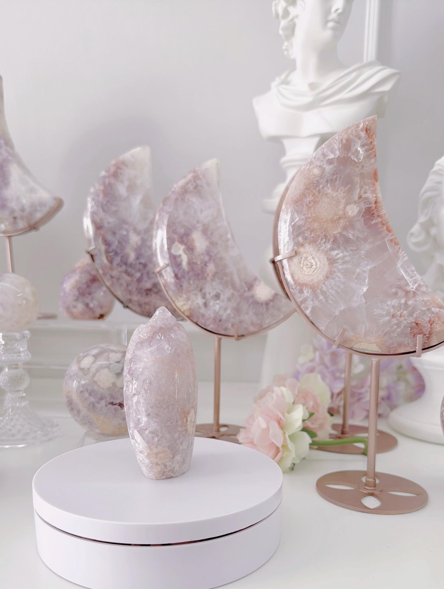 Druzy Pink Purple Flower Agate Freeform