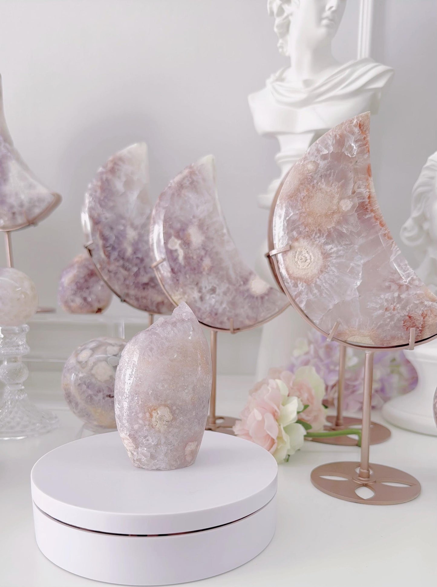Druzy Pink Purple Flower Agate Freeform