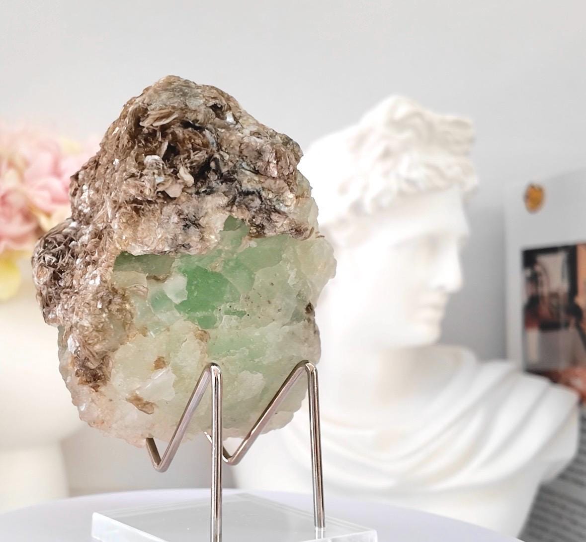 Bi-Colour Fluorite with Muscovite from Pakistan