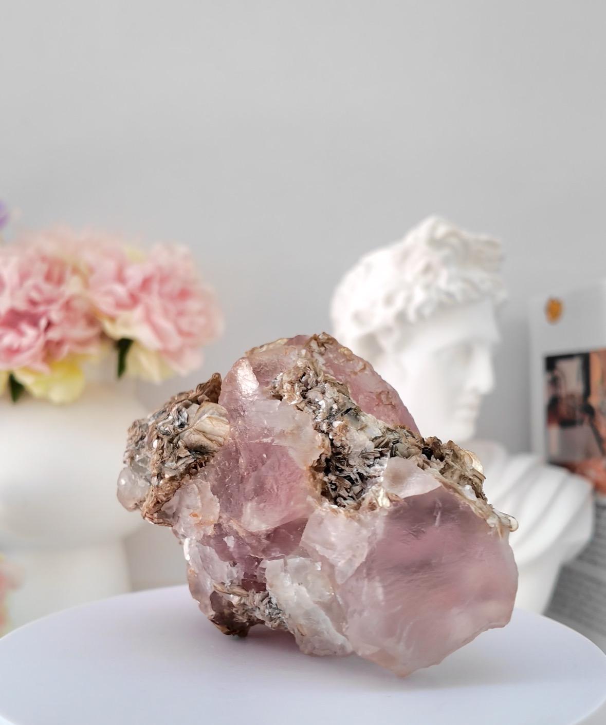 Bi-Colour Fluorite with Muscovite from Pakistan
