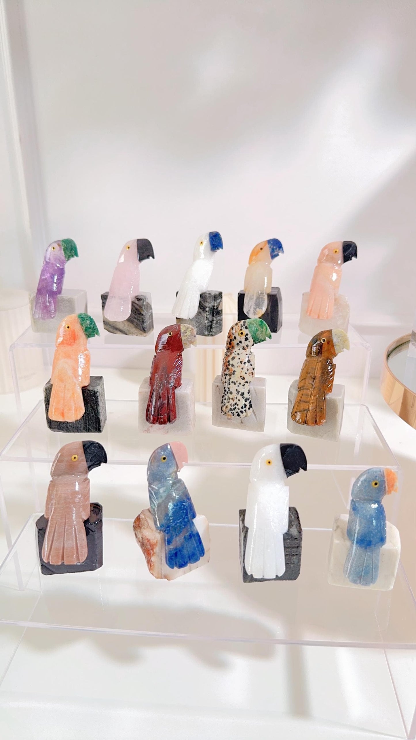 Assorted Crystal Bird Carvings