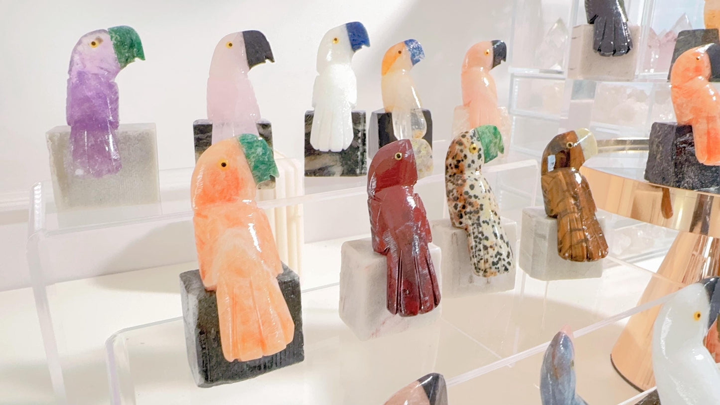 Assorted Crystal Bird Carvings