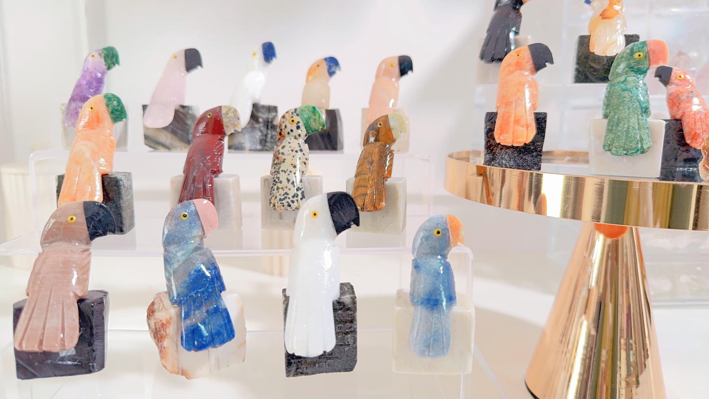 Assorted Crystal Bird Carvings