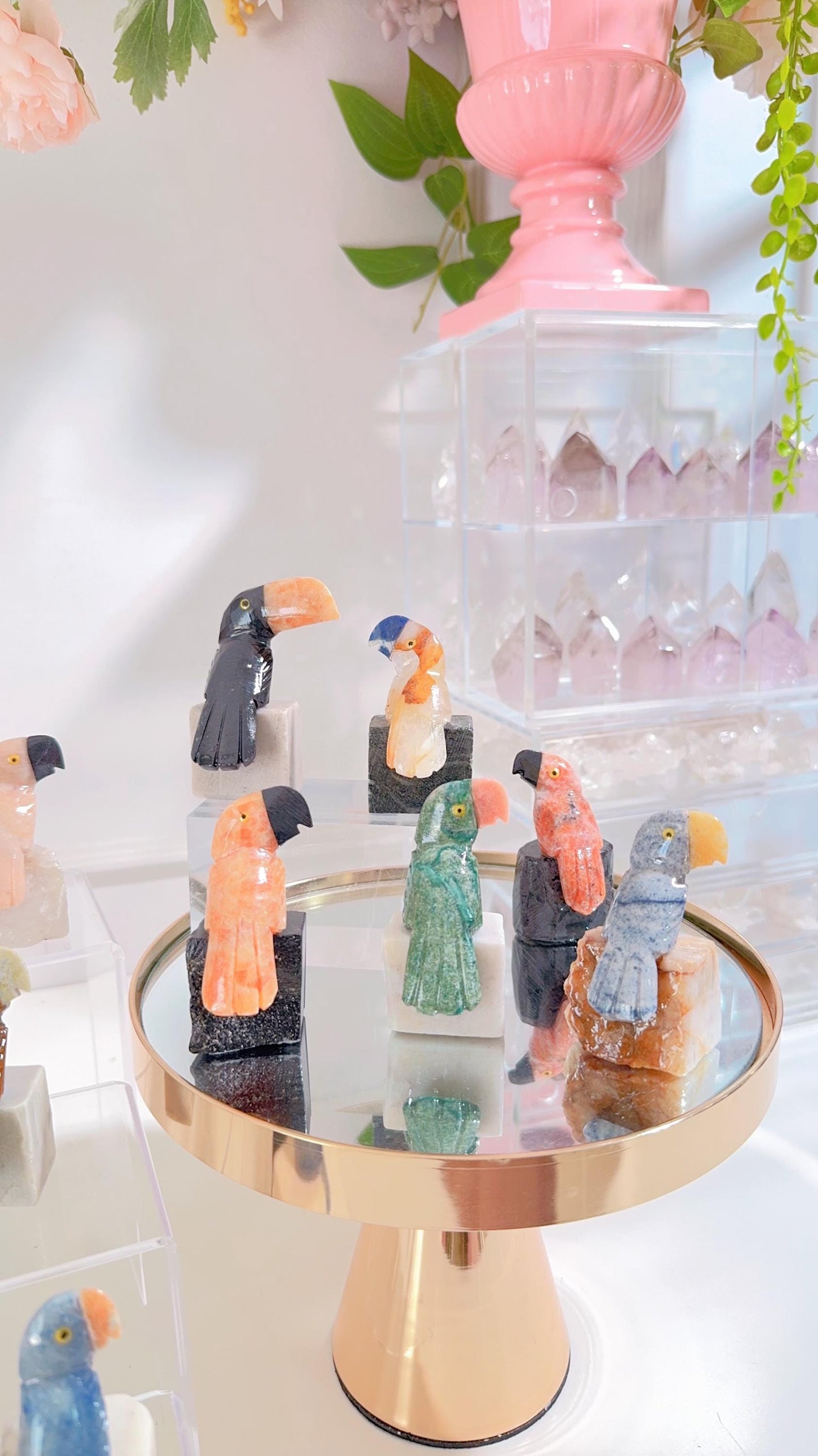 Assorted Crystal Bird Carvings