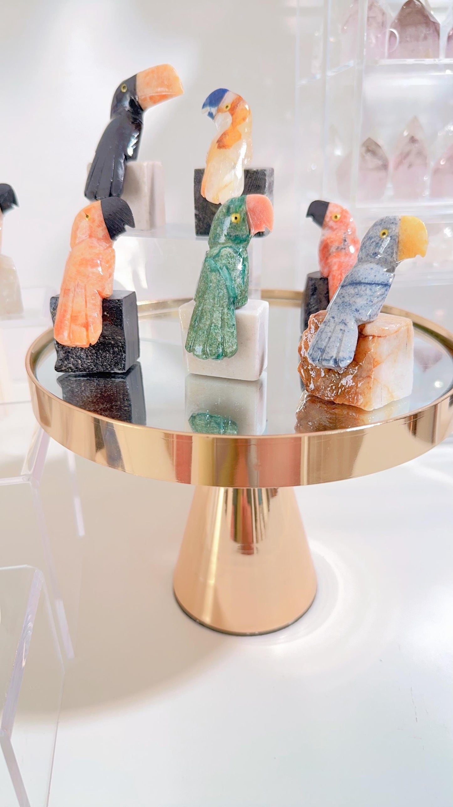 Assorted Crystal Bird Carvings