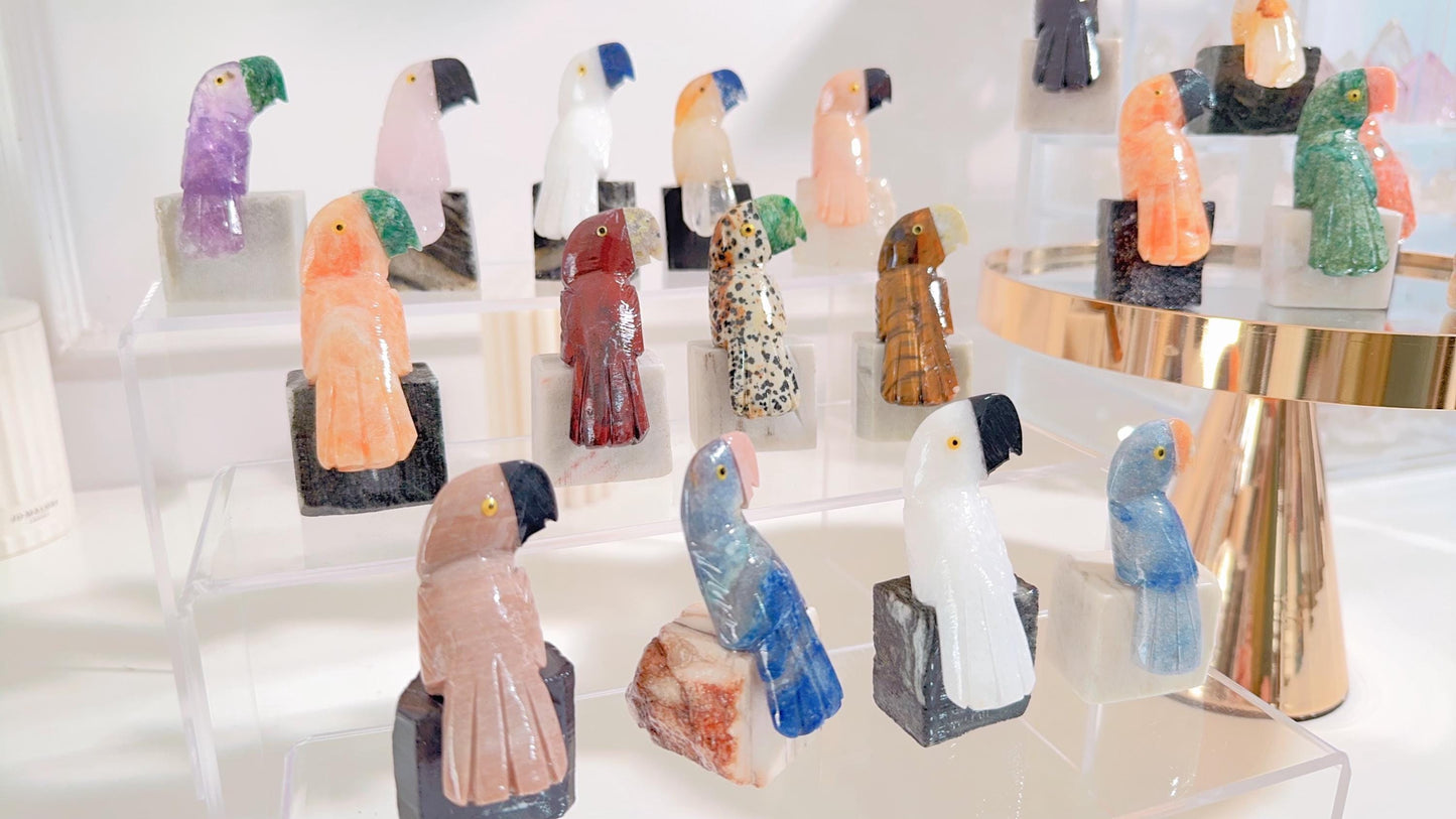 Assorted Crystal Bird Carvings
