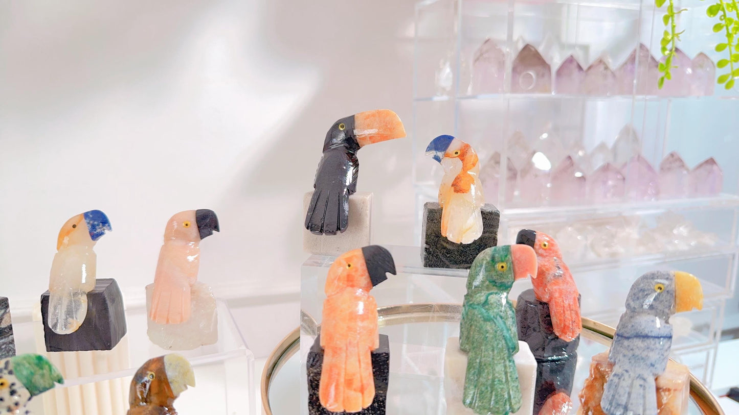 Assorted Crystal Bird Carvings