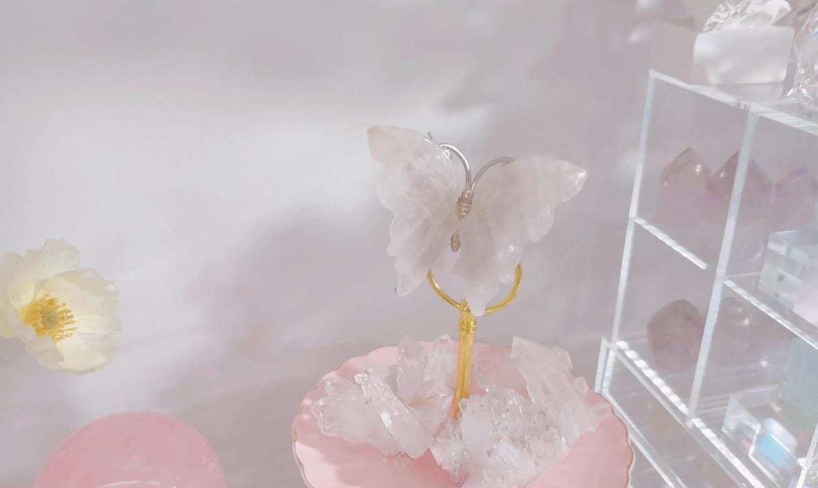 Rose Quartz in Butterfly form