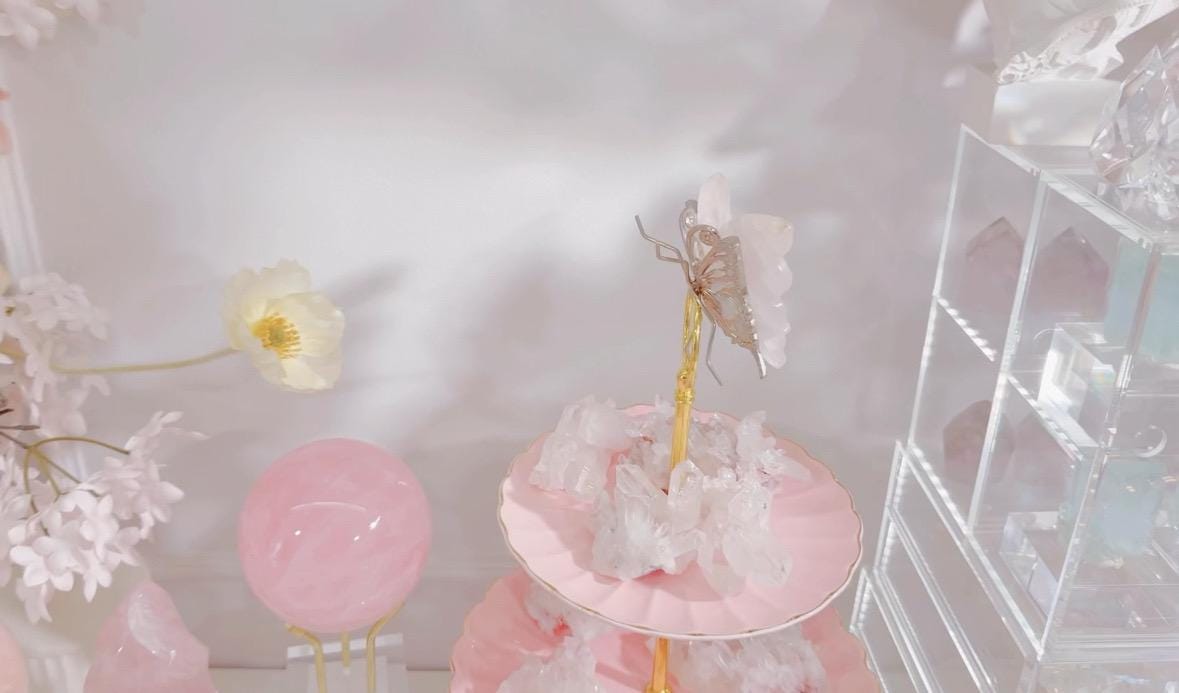 Rose Quartz in Butterfly form