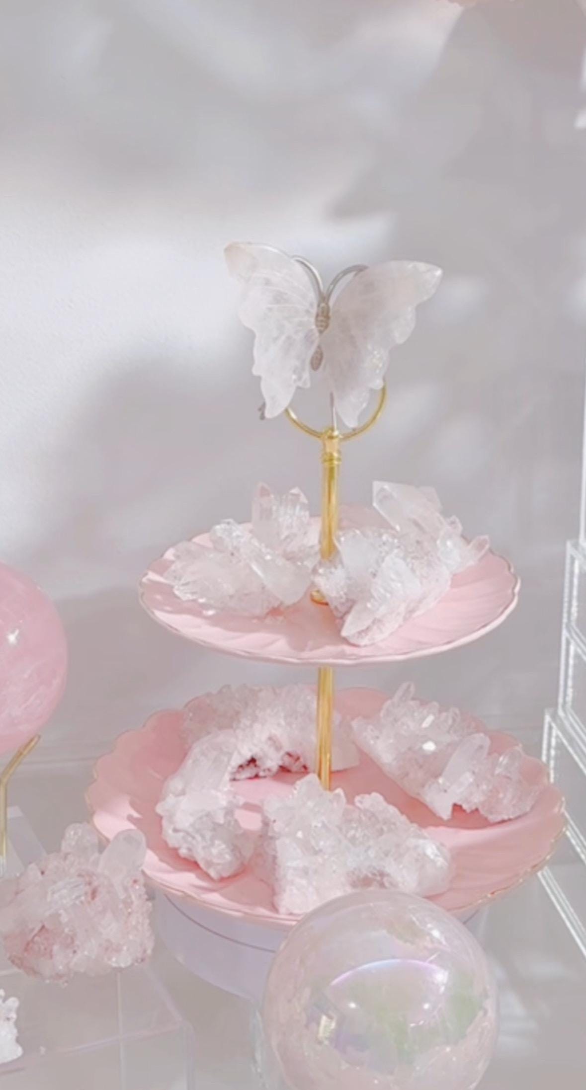 Rose Quartz in Butterfly form