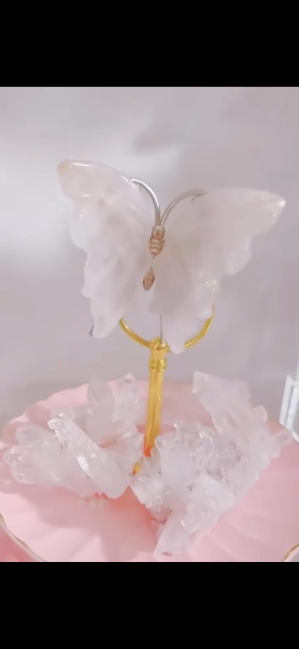 Rose Quartz in Butterfly form