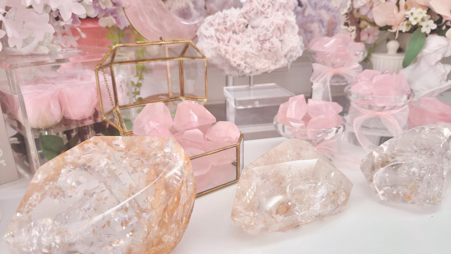 Clear Quartz with golden healer