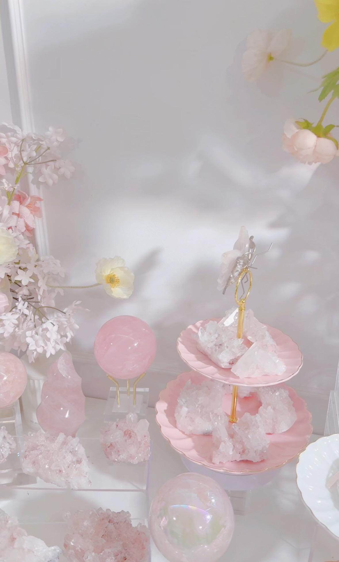 Rose Quartz in Butterfly form