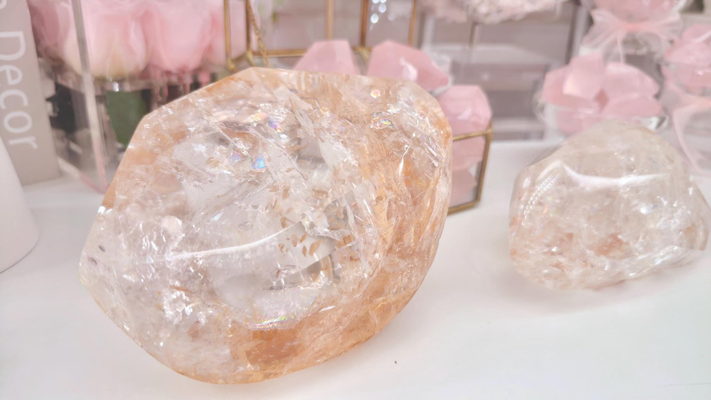Clear Quartz with golden healer