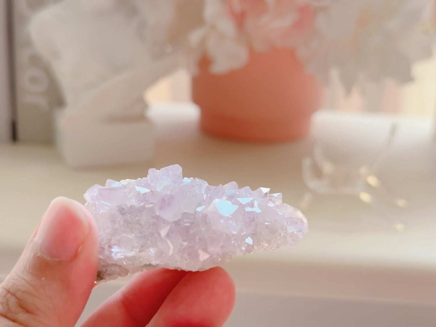 Druzy Quartz On Amethysts