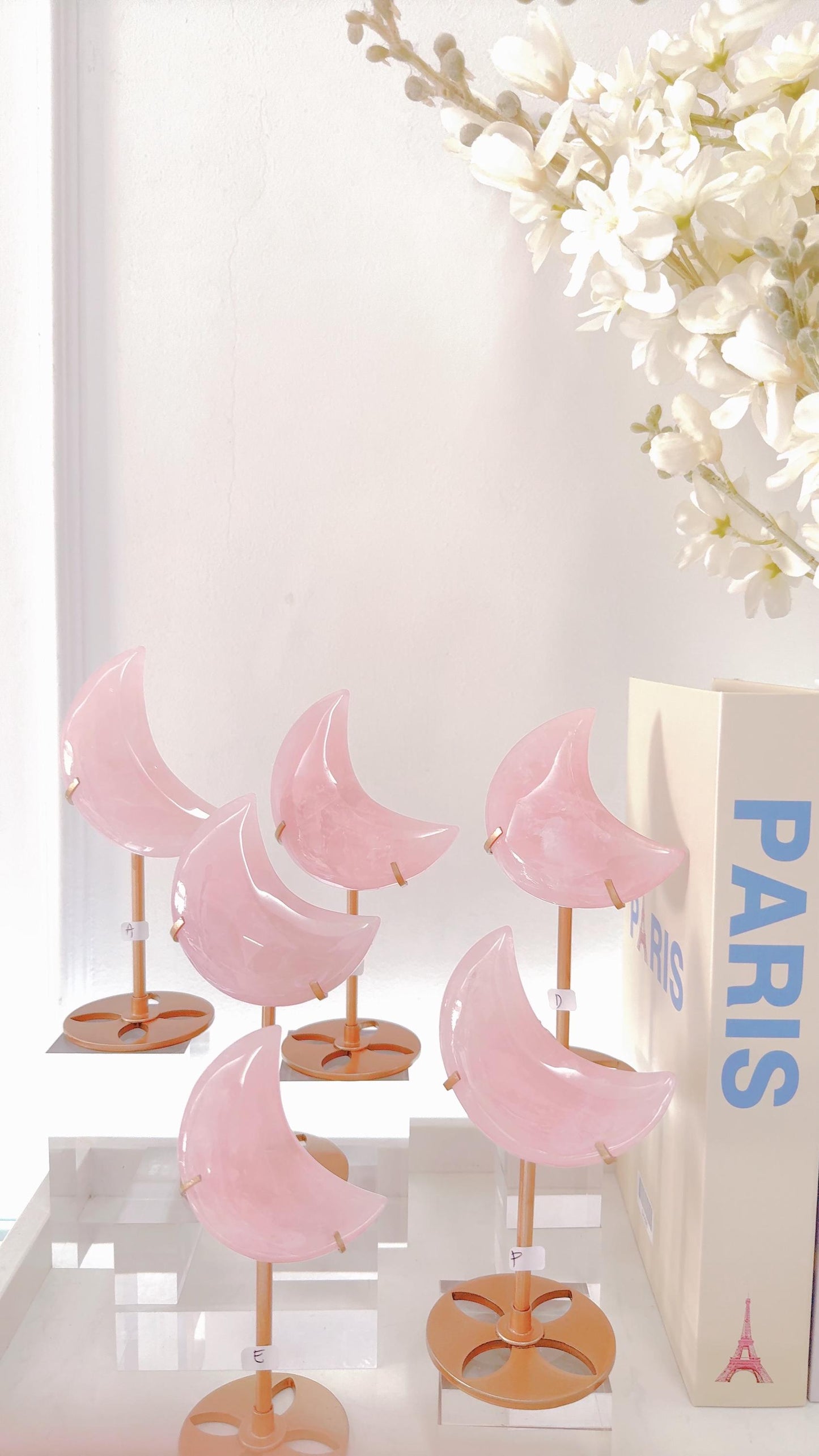 Rose Quartz Crescent
