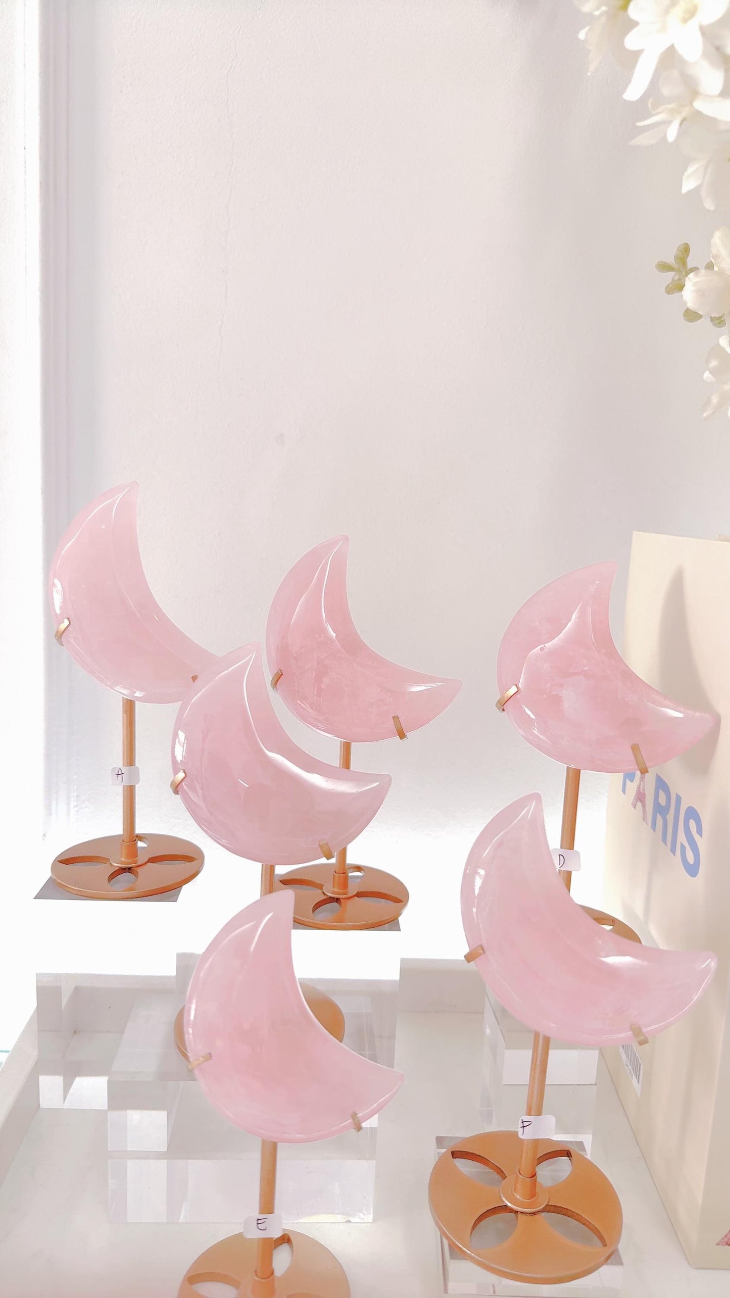 Rose Quartz Crescent