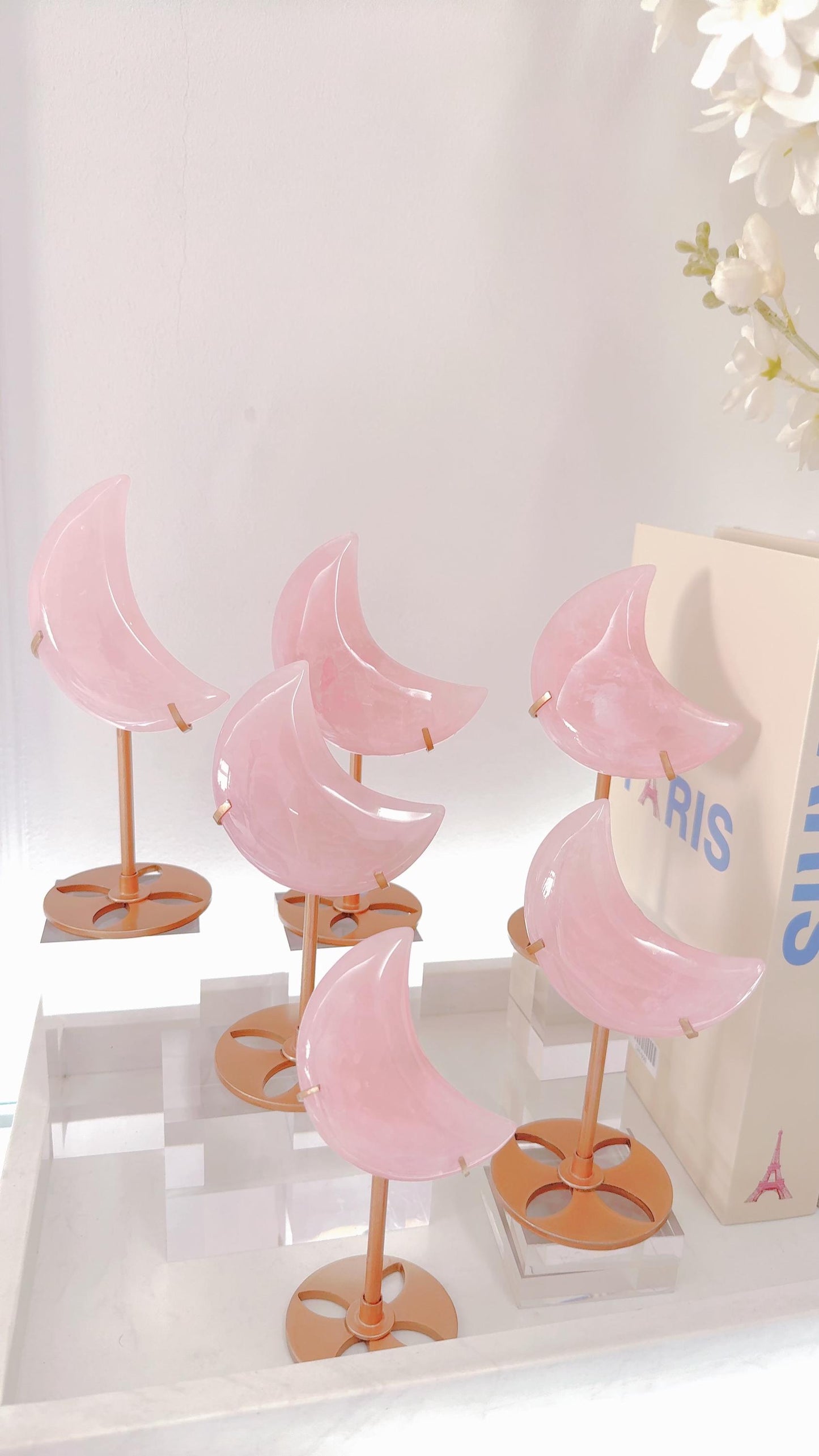 Rose Quartz Crescent