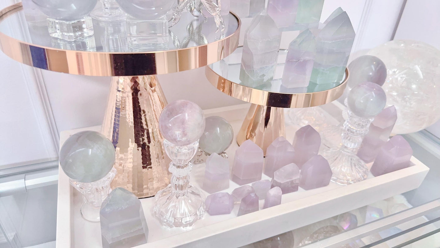 Lavender Fluorite crystals