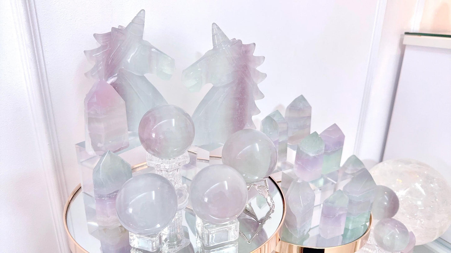 Lavender Fluorite crystals