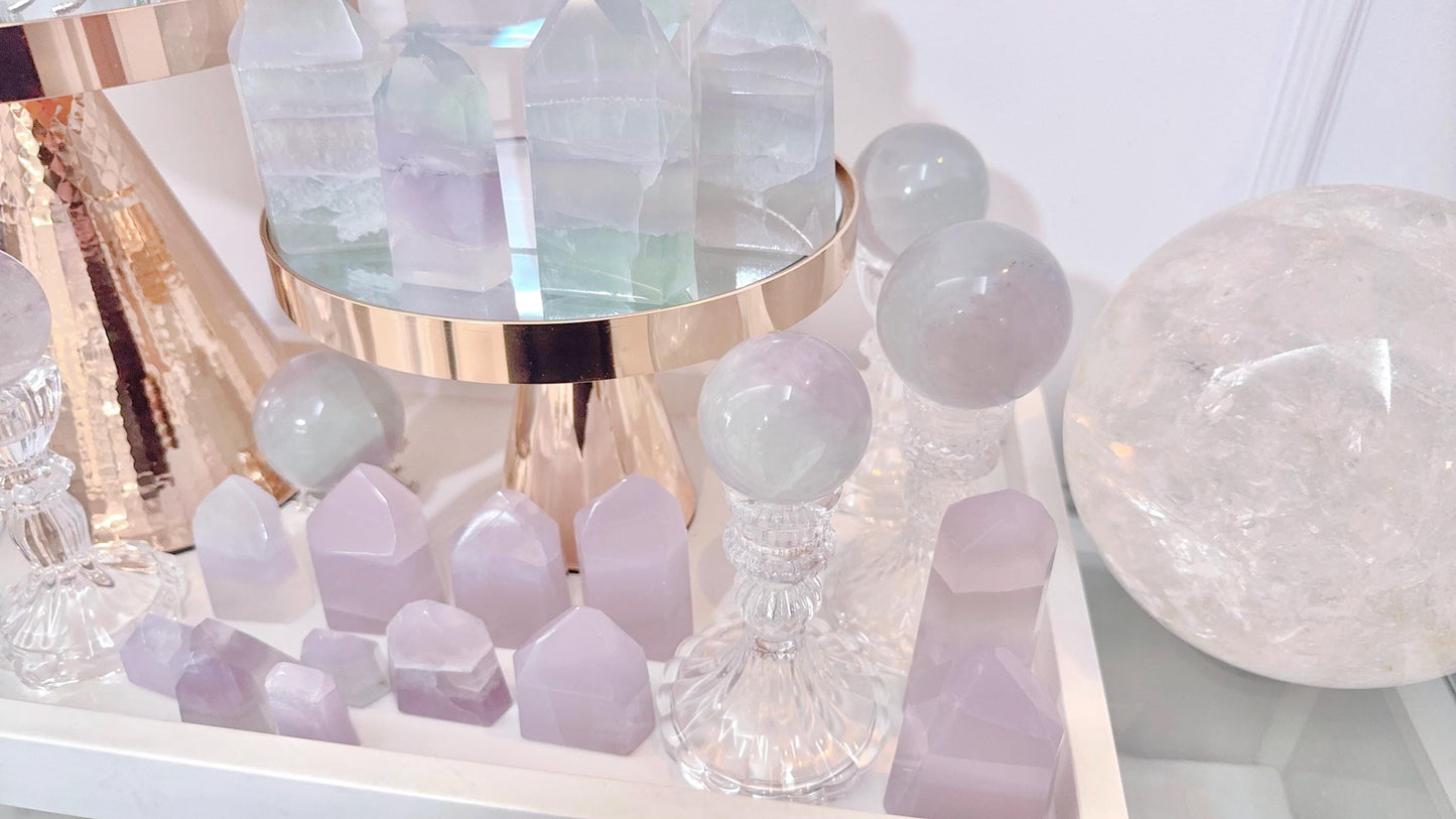 Lavender Fluorite crystals
