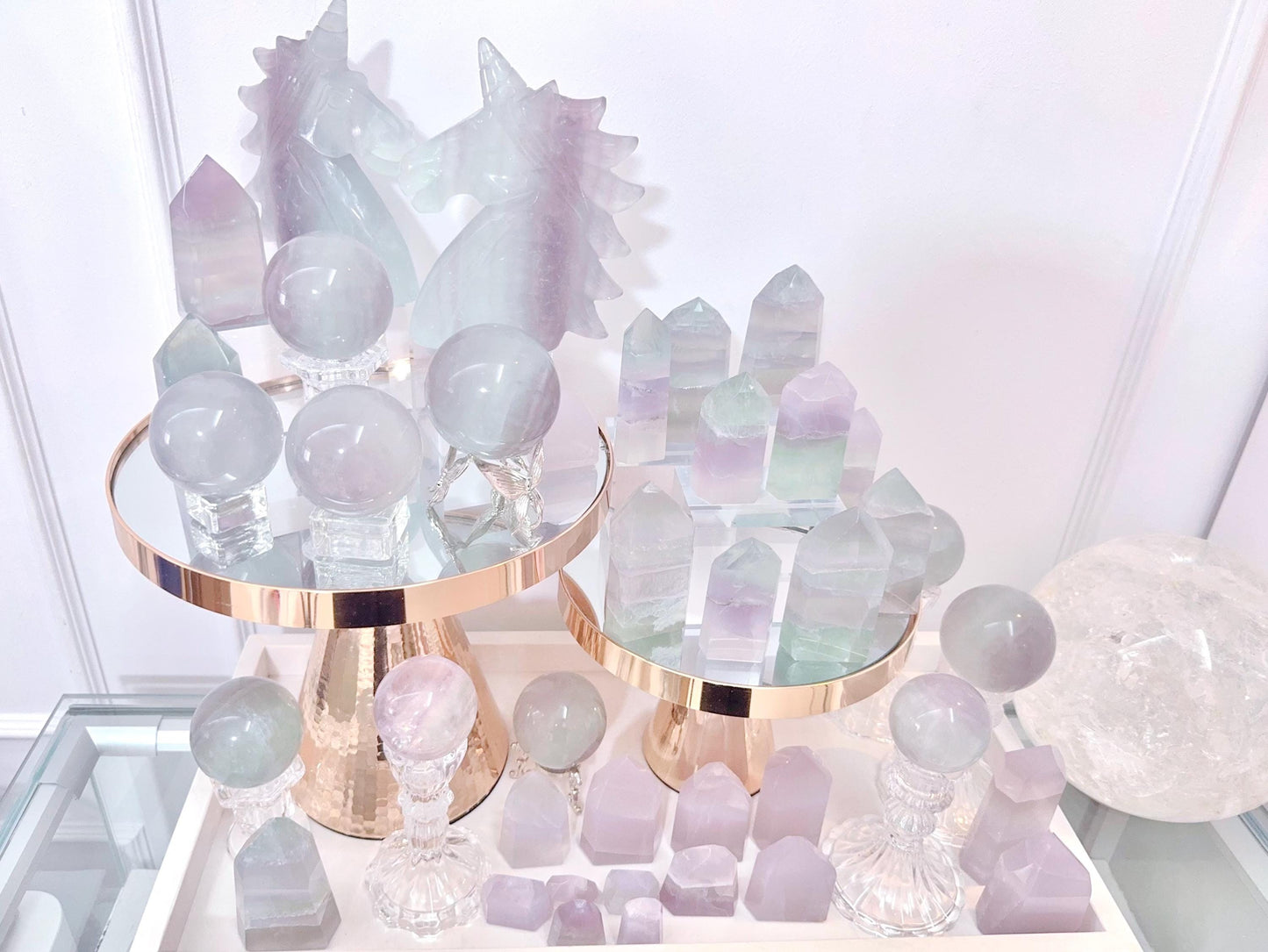 Lavender Fluorite crystals