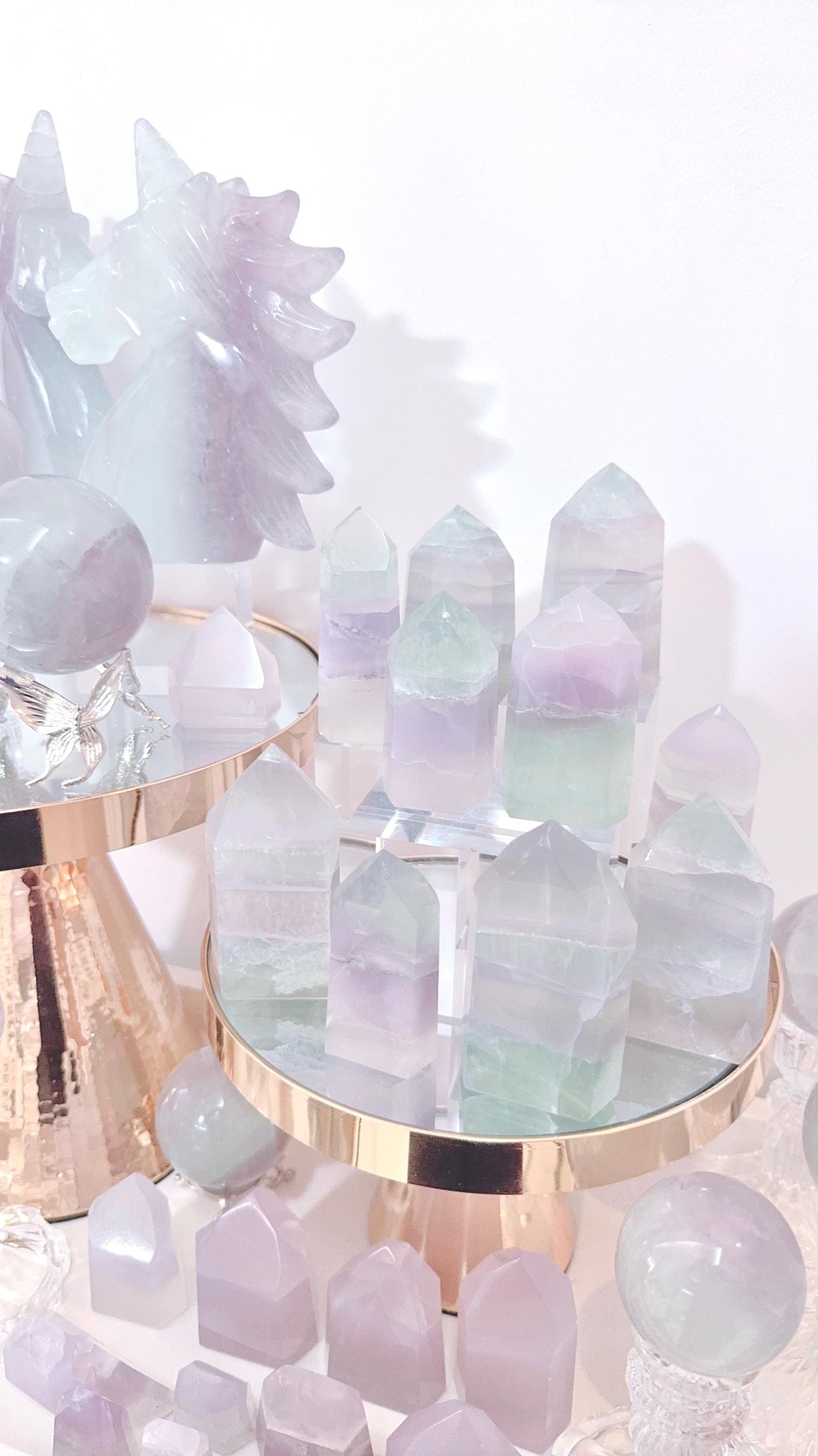 Lavender Fluorite crystals