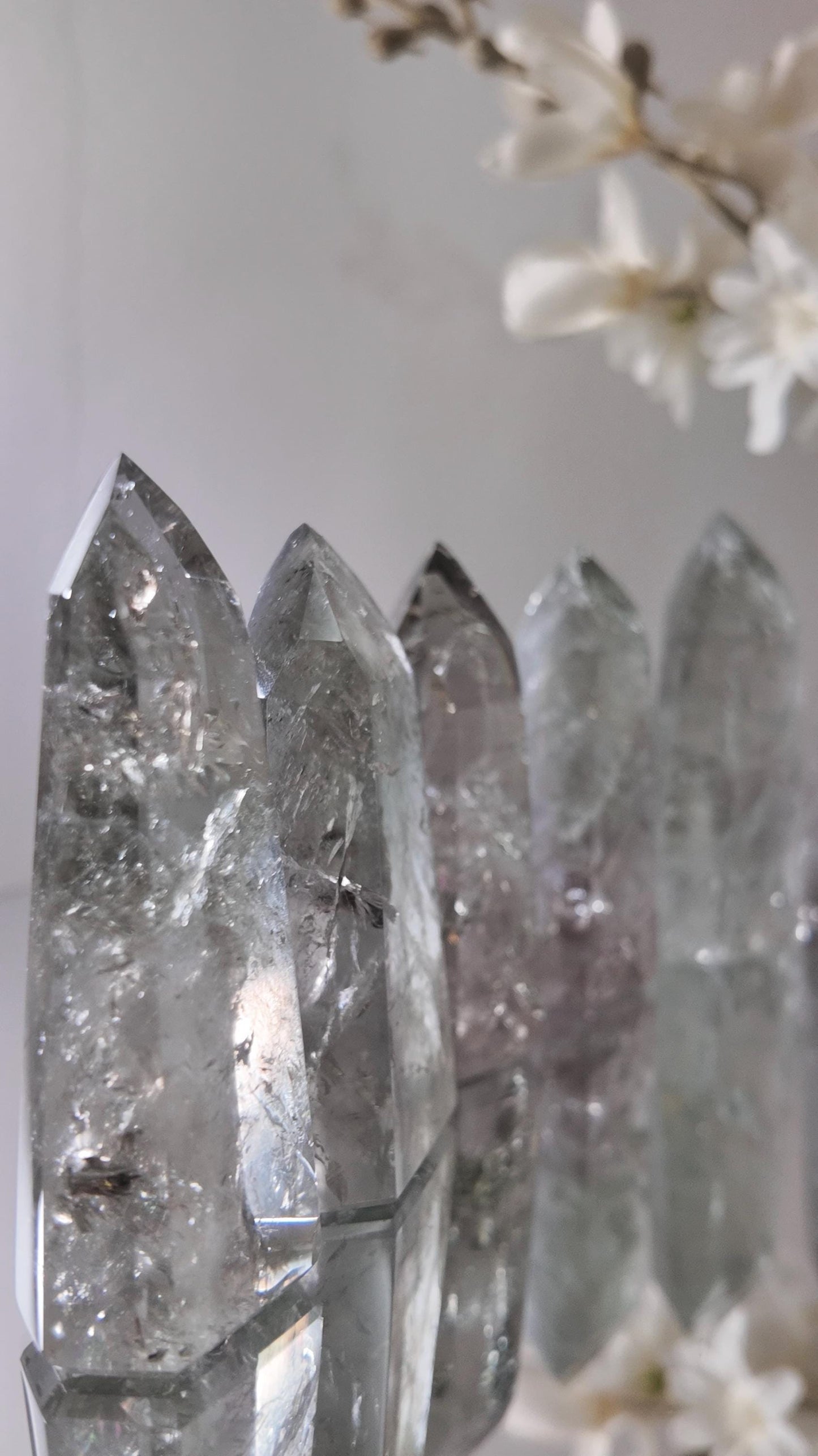 Prasiolite Tower: Green Amethyst Crystal for Heart Chakra