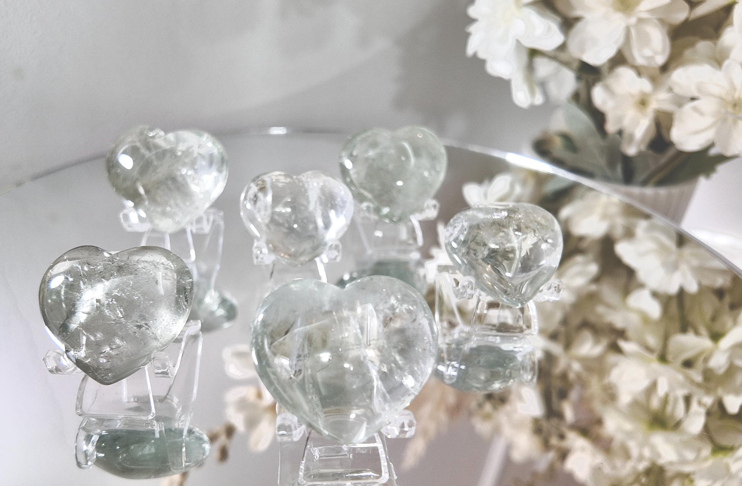 Prasiolite Heart: Green Amethyst Crystal for Heart Chakra