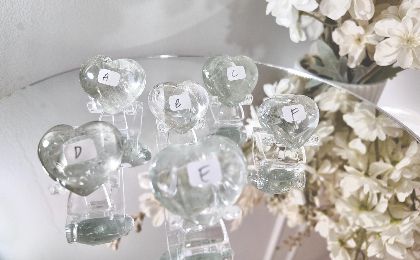 Prasiolite Heart: Green Amethyst Crystal for Heart Chakra