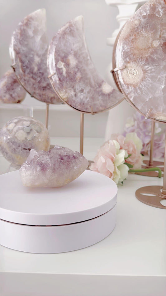 Druzy Pink Purple Flower Agate Freeform