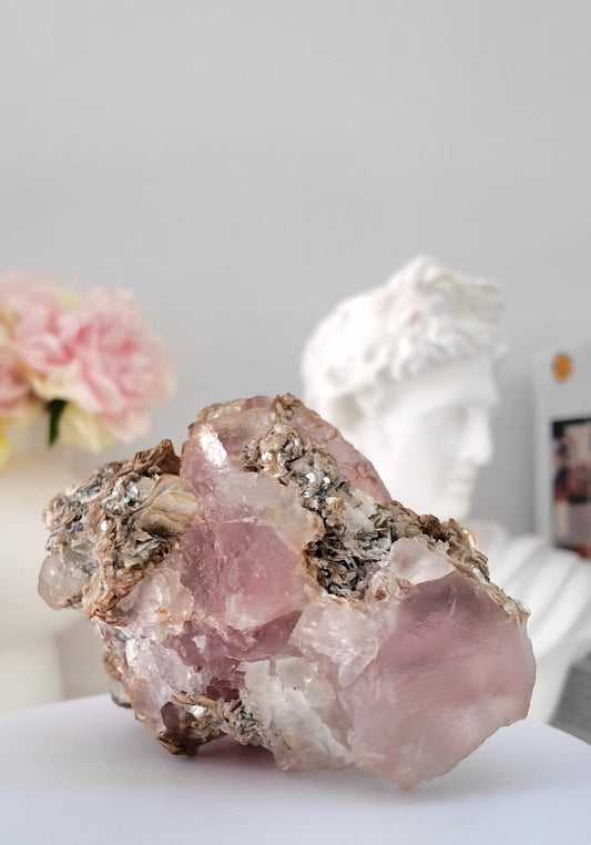 Bi-Colour Fluorite with Muscovite from Pakistan