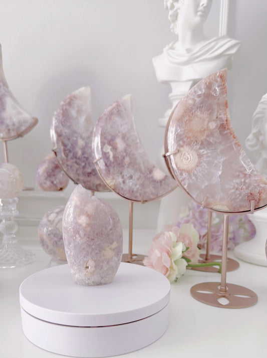 Druzy Pink Purple Flower Agate Freeform