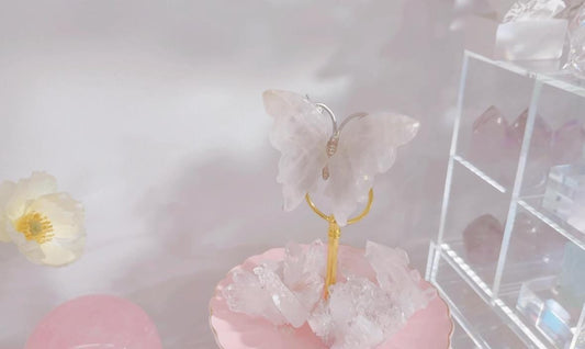 Rose Quartz in Butterfly form