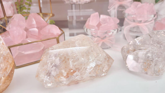 Clear Quartz with golden healer