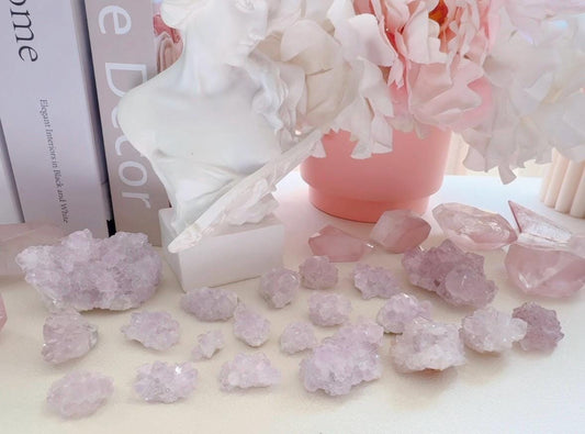 Druzy Quartz On Amethysts